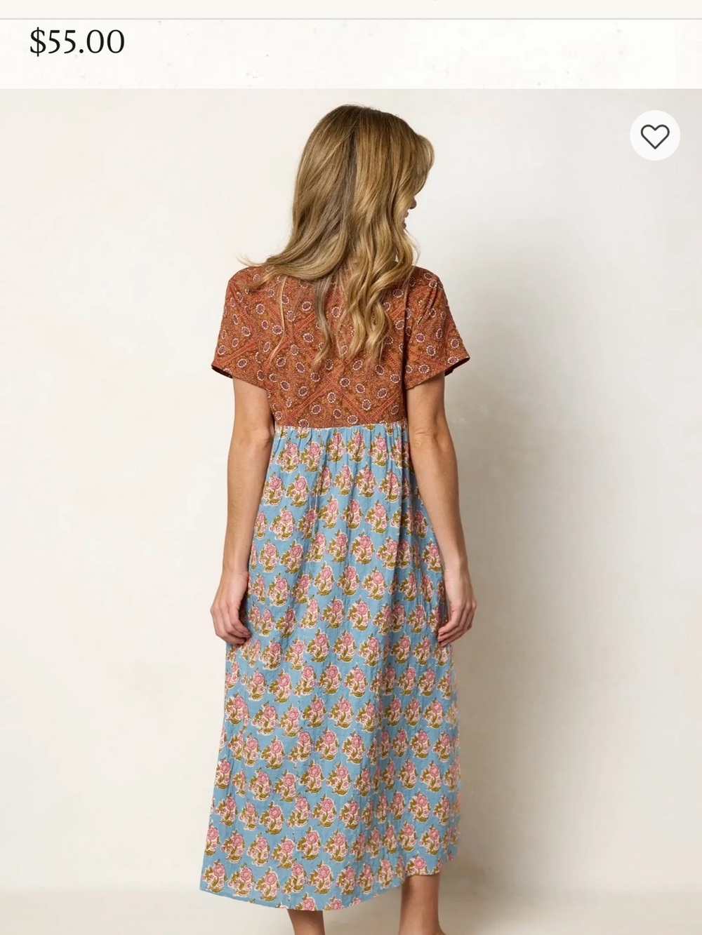 NATURAL LIFE Teal Floral Button-Front Maxi Dress - Picture 9 of 9